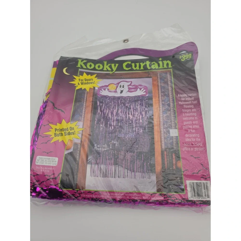 NEW Fun World Kooky Curtain Decoration Door Fringe Drape Ghost Spooky Halloween